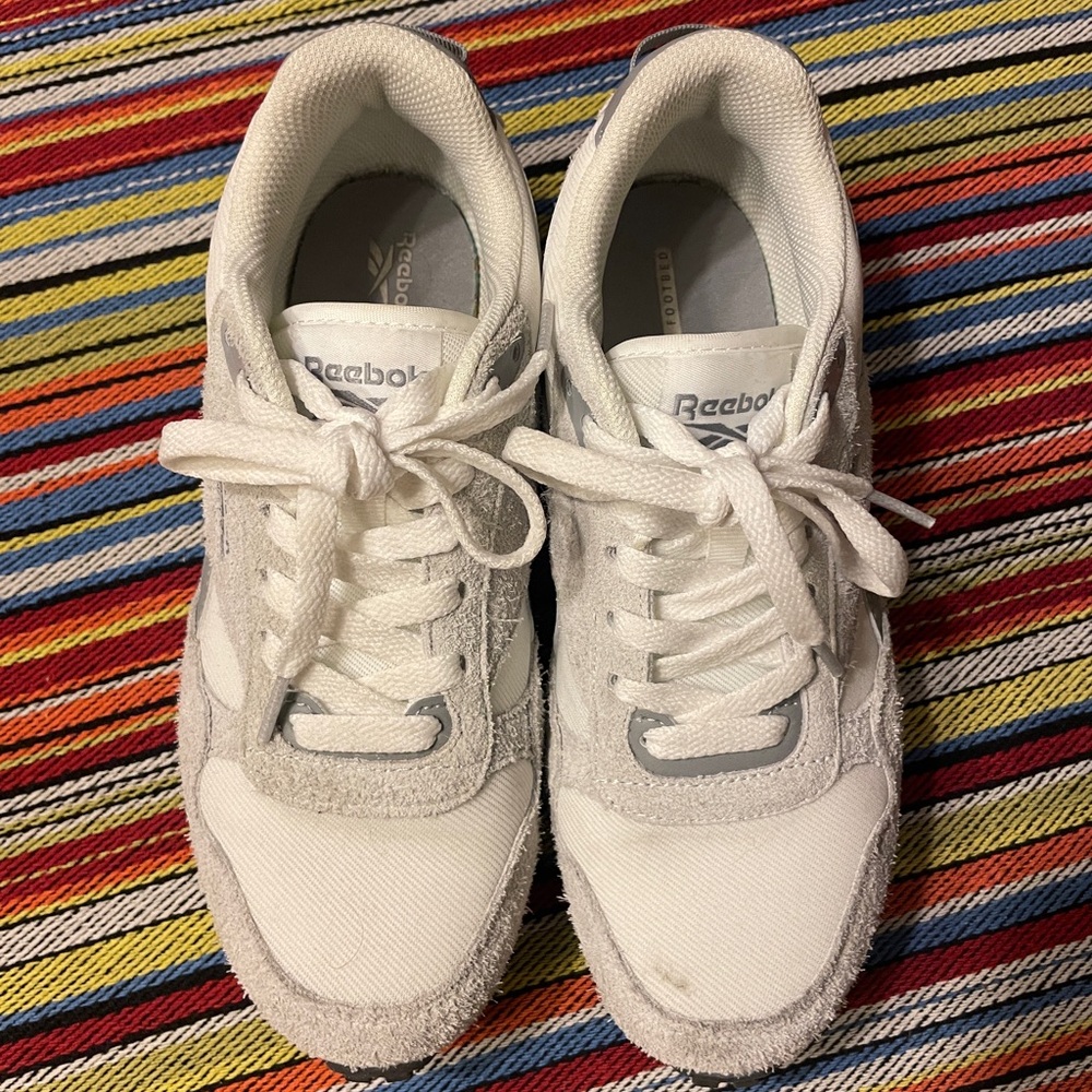 Reebok White Low-Top Lace-Up Sneakers